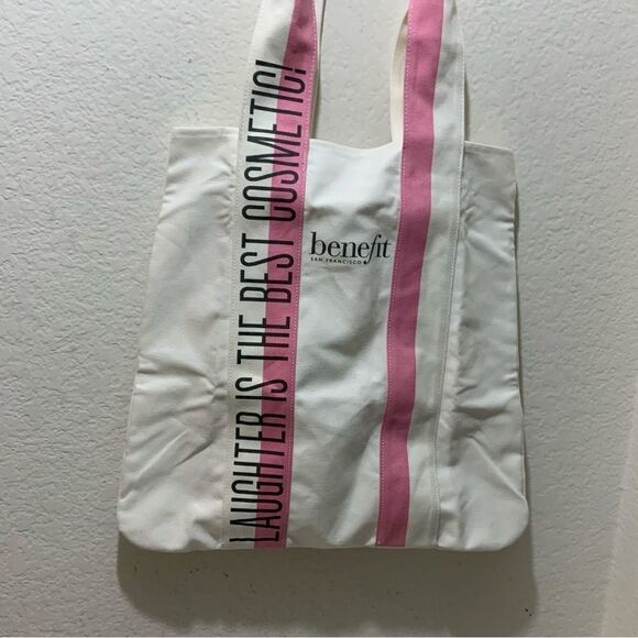 Benefit San Francisco Denim Beach Tote Bag Laughter is Best Cosmetic - Picture 4 of 8